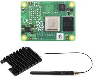 Waveshare Pi Compute Module 4 Comes with an Official Raspberry Pi CM4002000 (Without Wireless, 2GB RAM, Lite Version), an Antenna Kit and a HEATSINK(3 Items)