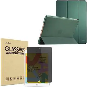 ProCase iPad 10.2 Case iPad 9th Gen Bundle with Privacy Screen Protector, Anti-Spy Tempered Glass Screen Film Guard