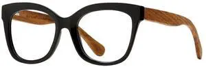 Blue Planet Cat Eye Glasses for Women and Men - Nora Walnut Onyx Blue Light Blocking Glasses, Cat Eye Glasses Frames, Bluelight Blockers Computer Glasses, 2.25