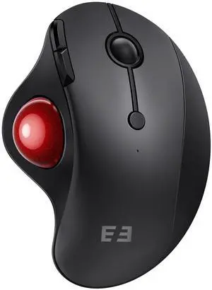 seenda Wireless Trackball Mouse, Ergonomic Mouse Bluetooth - Rollerball Mouse Rechargeable, Multi Devices Connection Thumb Control Mouse Compatible for Mac/Android/Windows Computers - Black&Red