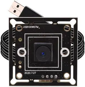 ELP 720P USB Camera Super Mini Embedded Webcam Board with 45degree M7 Lens Megapixel HD OV9712 Camera Module USB for Laptop USB2.0 UVC Video PC Camera Module,with 3.3ft/1m Cable for Computer