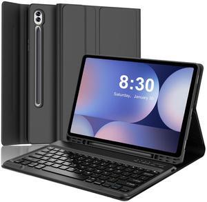 Keyboard Case for Samsung Galaxy Tab S10 Plus/S9FE Plus 5G 12.4", Rechargeable, Detachable Bluetooth Keyboard, Folio Smart Cover with S Pen Holder Support Wireless Charging for Galaxy Tab S10+/S9FE+