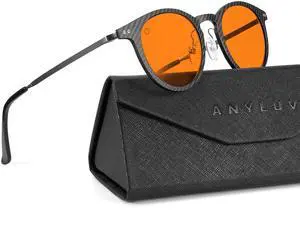 ANYLUV Blue-Light Glasses Men Gaming-Glasses: Blue Light Blocking Glasses with Lightweight Carbon Fibre for Eye Protection