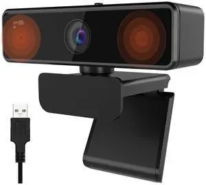 NUROUM V11 2K Webcam for PC, 1080P 60FPS USB Web Camera with Microphone, 1440P@30fps, 90deg Wide-Angle, Privacy Cover, Plug&Play for Mac/Laptop/Desktop/Computer, for Zoom/Teams/Google Meet