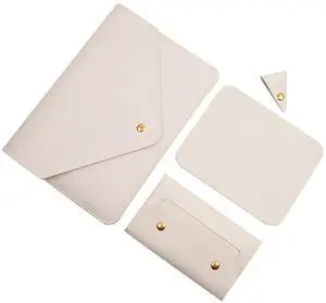 Benfan Laptop Sleeve 13 Inch Compatible with New MacBook Air 13, New MacBook Pro 13, Dell XPS 13 with Small Pouch, Mouse Pad and Cord Organizer, Color White