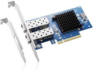 BZUZI 10Gb PCIe NIC Network Card,Dual SFP Ports,Intel 82599 (X520-DA2) Controller,High-Speed Ethernet Adapter, Compatible with Windows Server, Linux, VMware,Low Profile Bracket Included