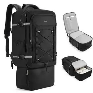 CLUCI Travel Backpack 30L, Waterproof Laptop Backpack Fits 17.3 Inch Laptop, Carry On Backpack with shoe compartment, Durable Expandable Go Bag, Large Hiking Backpack for Men Women(Black)
