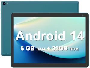 Android 14 Tablet, 10 inch 6GB RAM+32GB ROM+1TB Expand Tablet, 1.8Ghz Quad-core Processor, 2MP+8MP Dual Camera, 1280*800 IPS Touch Screen Tablet Computer, WiFi, Bluetooth, 6000mAh Battery Tablet PC