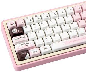 COOMICKEY PBT Keycaps 60 65 75 100 Percent, MOA Profile Keycaps Dye-Sublimation, Pink Chocolate 149 Key Custom Keyboard Keycaps Set for 61/64/68/84/87/100/104/108 Cherry MX Mechanical Keyboard