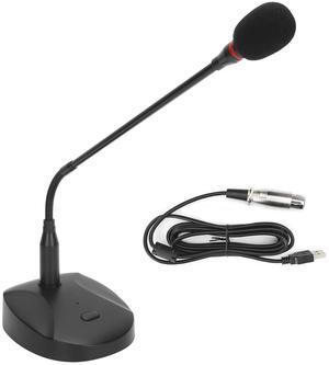 USB Computer Microphone, Gooseneck Condenser Microphone Wired Microphone Podium Microphones Desktop Paging Mic Corded Voice Mic for Meetings Lectures