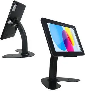 DDSHOW Desktop Anti-Theft Kiosk Stand POS Stand with Lock Bracket for 2025 iPad 11" (A16) 11th/ 2022 iPad 10.9" 10th Gen.,Excluding Other 10.9"& 11",360degSwivel,Metal(Black)