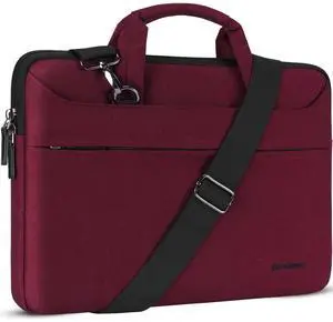 DOMISO 15.6 inch Laptop Sleeve Shoulder Bag Water-Resistant Protective Messenger Bag Business Briefcase Handbag for 15.6" Notebook/Yoga 720 IdeaPad 310 320 ThinkPad T570/HP Envy 15, Fuchsia