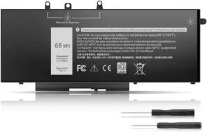 New 68Wh GJKNX Laptop Battery Replacement for Dell Latitude 5490 5480 5580 5590 5280 5288 5488 5591 5491 5495 E5480 E5580 E5490 E5590 Precision 15 3520 3530 Series Fits GD1JP DY9NT 5YHR4 451-BBZG 7.6V