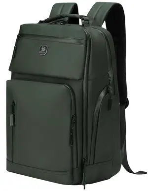 DTGN Large Capacity Water Resistant Laptop Backpack, 17 Inch Airplane Approved Durable Bag for College, Business Travel, Green