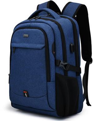 DUSLANG 17 Inch Laptop Backpack for Travel Water Resistant College Backpack for Men Women Laptop Bag with USB Charging Port,Blue