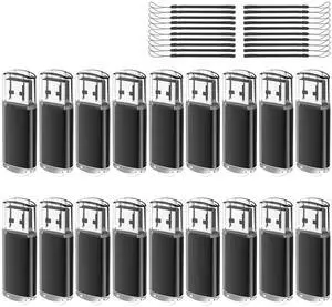 EASTBULL Bulk Flash Drive 16GB Flash Drives 20 Pack USB 2.0 Drive Bulk Memory Thumb Drive for Storage and Backup 16GB 20 Pack,Black