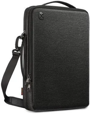 FINPAC 14-inch Laptop Shoulder Bag, Protective Computer Carrying Case Compatible with 15.3" MacBook Air M4/M3/M2, 15-16" MacBook Air/Pro, Surface Laptop/Book, 14" HP/Dell/Acer/Chromebook, Black