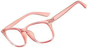genkigold Blue Light Blocking Glasses:Improve Sleep Quality,Promote Melatonin Production,Ease Dry Eyes,Headaches from for Computer,TV,Gaming,Gift for Women and Men - Pink Frame-Clear Lenses