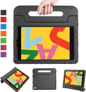 Golden Sheeps Kid Friendly Case Compatible for iPad Pro 12.9 Inch (2022/2021/2020,6th/5th/4th Gen) Shockproof Ultra Light Weight Convertible Handle Stand Cover(Black)