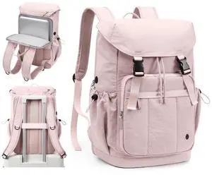 GOLF QUALITY Laptop Backpack for Women Vintage Travel Backpack Purse Casual Daypacks for Men Fashion Teacher Nurse Bag for Work Business College, Fits up to 15.6Inch Notebook,Pink