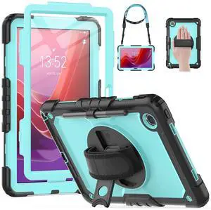 HXCASEAC Case for Lenovo Tab M11/K11 LTE 11'' with Screen Protector/Pen Holder/Rotating Hand Strap/Stand, Protective M11 Tablet Case (TB-330FU/TB-330XU) Cover 2024, Light Blue