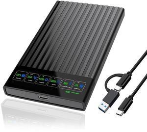 HWAYO 2.5'' 1TB Portable External Hard Drive with LCD Display HD Screen USB3.1/3.2 Type C HDD Storage for PC, Desktop, Laptop, Mac OS, Xbox One, PS4, PS5