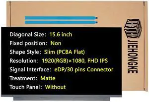 JHK JIEHONGKE Grade A+ New Screen Replacement for Acer Aspire 3 A315-24P-R7VH / A315-24P, 15.6", FHD 1920x1080 IPS, eDP/30 pins Connector, Matte, Non-Touch, LED LCD Display with Tape