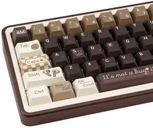 JOLINTAL Cute PBT Keycaps, 130 Keys Coffee Theme Key Caps, Retro Cherry Profile Custom Keycap Set, Dye Sublimation Keyboard Key Caps for Cherry Gateron MX Switches Mechanical Gaming Keyboard
