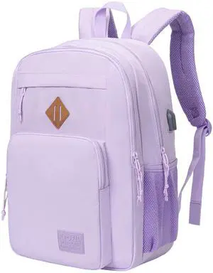 KEOFID Classic Travel backpack for Men and Women, Anti Theft Laptop Backpack with USB Charging Port for Work, Large Bag for College, Water Resistent(Purple)