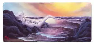 Bob Ross Desk Mat for Desktop, Large Ergonomic Mouse Pad, Gaming Mouse Pad, Non-Slip Deskmat, Mouse Pad for Computer, Wireless Mouse, Keyboard, Mouse pad for Desk, Large Mousepad - Stormy Seas