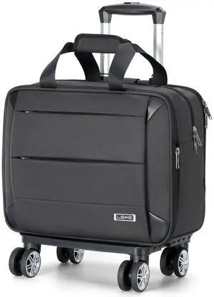 Lekebobor Rolling Laptop Bag - Rolling Laptop Briefcase on Wheels for Women/Men Fits Up to 15.6Inch Rolling computer Bags Water Resistant for Travel Work and Business (Grey)