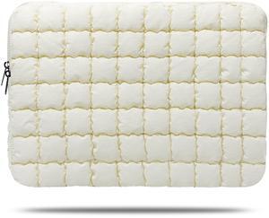 Cloud Puffy 15-16 Inch White Laptop Sleeve Carrying Case for Women, Protective Cute Pillow Case Compatible with MacBook Air M2 M1, MacBook Pro 15.6, for Asus/Dell in Cover