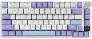 AJAZZ AK820 Pro 75% Gasket RGB Wireless Mechanical Keyboard with TFT Screen, Volume knob, Bluetooth/2.4G/Wired 3-Modes, Compact 82 Hot-Swap Keys, Tricolor PBT Keycap, 4000 mAh (Purple&Blue 3-Modes)