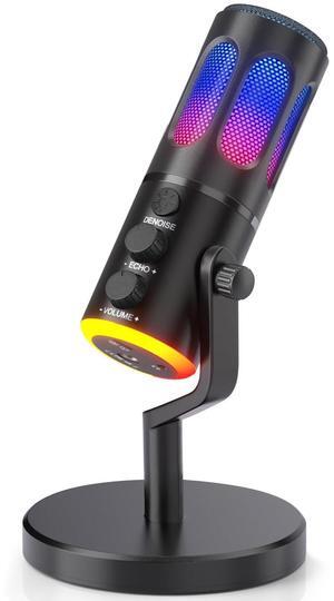 Facmogu SU8 USB Gaming Microphone, XLR Condenser Microphone for PC Gaming, Podcast Mic with Mute, Gain, RGB Control, PC Computer Desktop Mic for Gaming Streaming Recording Studio YouTube Online Chat