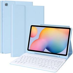 Keyboard Case for Samsung Galaxy Tab S6 Lite 10.4 Inch 2022/2020, Galaxy Tab S6 Lite SM-P610/P613/P615/P619 Tablet Cover Case with Detachable Wireless Keyboard S Pen Holder, Blue