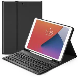 Nsyee Keyboard Case for iPad 9th 8th 7th Generation 10.2 Inch, Detachable Bluetooth Keyboard Case with Pencil Holder, Tablet Protective Cases for iPad 9th/8th/7th & iPad Air 3rd 10.5"/iPad Pro 10.5"