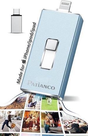 Photo Stick Apple MFi Certified for iPhone 512GB, USB Flash Drive for iPhone Thumb Drive, iPhone-Memory-Stick for iPad/iPhone/Computer Picture Keeper Portable Hard Drive RBlue