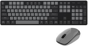 Wireless Keyboard and Mouse Combo, Ultra Slim Silent Scissor Switch Design, Quiet Full Size Keyboards with Number Pad, Compatible for Laptop, Computer, PC, Windows, Mac OS - Black Gray
