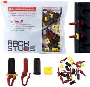 Rackstuds R100 II - Server Rack Screws for Server Rack Rails 19" Square Punched Vertical Rails, Perfect Cage Nut Replacement, Rack Nuts, Rack Studs Rack Mount Screws - Red 100-Pack 2.22mm/0.086