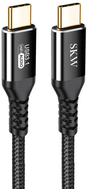 SKW USB C to USB C 3.1 Cable, High Speed Type C 10Gbps 4K Video Data Transfer 60W(5A) Charger Cable with E-Marker 9.8ft / 3M