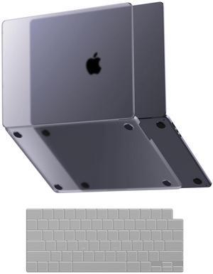 Soonjet for MacBook Air 13.6 inch Case M4 M3 M2 2025 2024-2022 Model A3240 A3113 A2681, Sturdy Protective Hard Shell Case + Translucent Keyboard Cover for MacBook Air 13 inch - Space Gray Clear