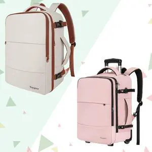 Taygeer Backpack for Women, 35l Travel Laptop Backpack Carry On Luggage, Airline Approved Personal Item Bag,Large Wheeled Backpack Carry on Luggage, Overnight Work Suitcase Bag Roller Backpack