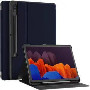 Soke Galaxy Tab S8+/S7 FE/S7 Plus Case with S Pen Holder [SM-X800/X806/T730/T736B/T970/T975] - Shockproof Stand Folio Case for Samsung Tab S8+ 2022/S7 FE 2021/S7 Plus 2020 12.4" Tablet,Navy