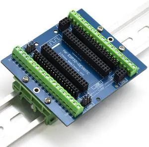 whiteeeen for ESP32 Breakout Board with Din Rail Mount 3.81mm / 0.15" Terminal GPIO Expansion Board 3 Types Outputs for ESP32 Module ESP-WROOM-32 ESP32-DevKitC Block PCB