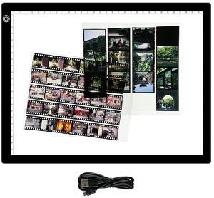 YCCLDIPL A3 Slide Viewer |Film Negatives & Old Slides Scanning Light Box | Light Pad Backlight | Negative Viewer | Hands-Free Ultra-Thin Ultimate Brightness (Includes USB Adapter) - Black