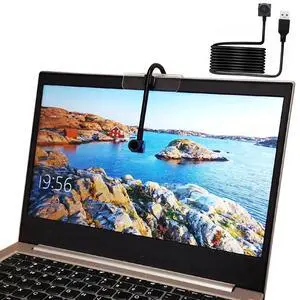 Yoidesu USB Center Webcam for PC, 4K 15fps 8MP Eye Webcam with Built in Mic, Auto Focus Eye to Cam Conference Camera Plug and Play Middle Screen Webcam for PC Laptop Video Calls