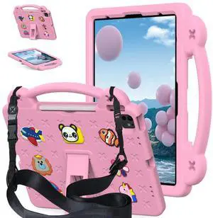 YRH Kids Case for iPad Air 13 inch M2/M3 (2024/2025), for iPad Pro 13 inch 7th Gen M4 (2024)/Pro 12.9 inch (2022/2021/2020), Pink