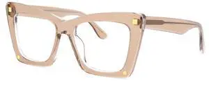Zeelool Stylish Oversized Rectangle Blue Light Blocking Glasses for Women Computer Eyeglasses ZJGA513369-02 Brown