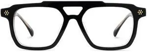 Zeelool Retro Aviator Blue Light Blocking Glasses for Men TV Phone Computer Gaming Glasses Mercurio ZJGA726161-02 Black