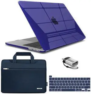 IBENZER Compatible with 2025 2024 M2 MacBook Pro 13 Inch Case 2025-2016 M1 A2338 A2289 A2251 A2159 A1989 A1706 A1708, Hard Shell Case & Sleeve & Keyboard Cover & Type C, Crystal Blue,T13CYNV+3